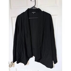 Eileen Fisher Woman Black Open Front Blazer Draped Cardigan Plus Size 1X Viscose